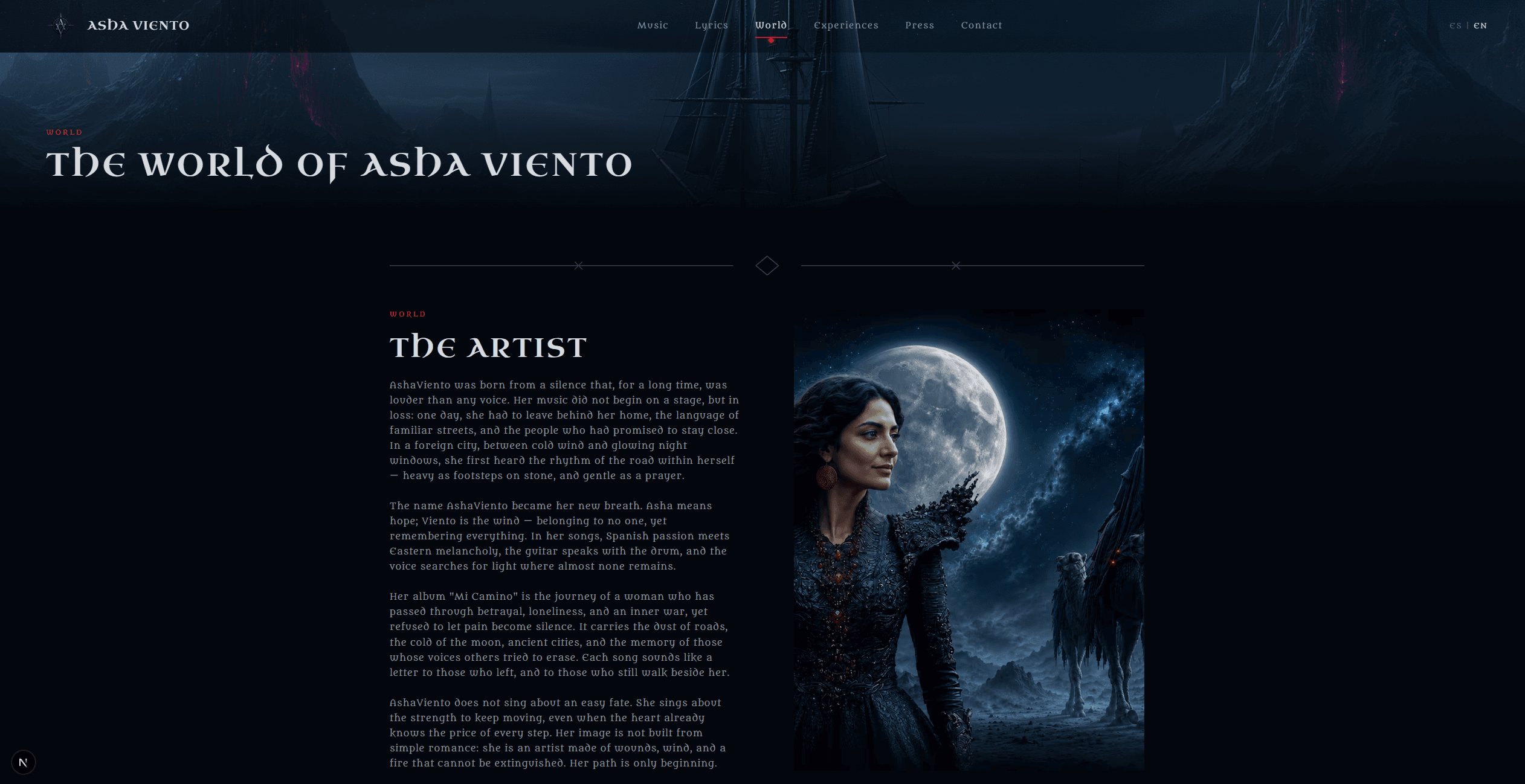 Сайт музыкального проекта AshaViento