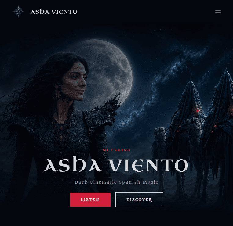 Сайт музыкального проекта AshaViento
