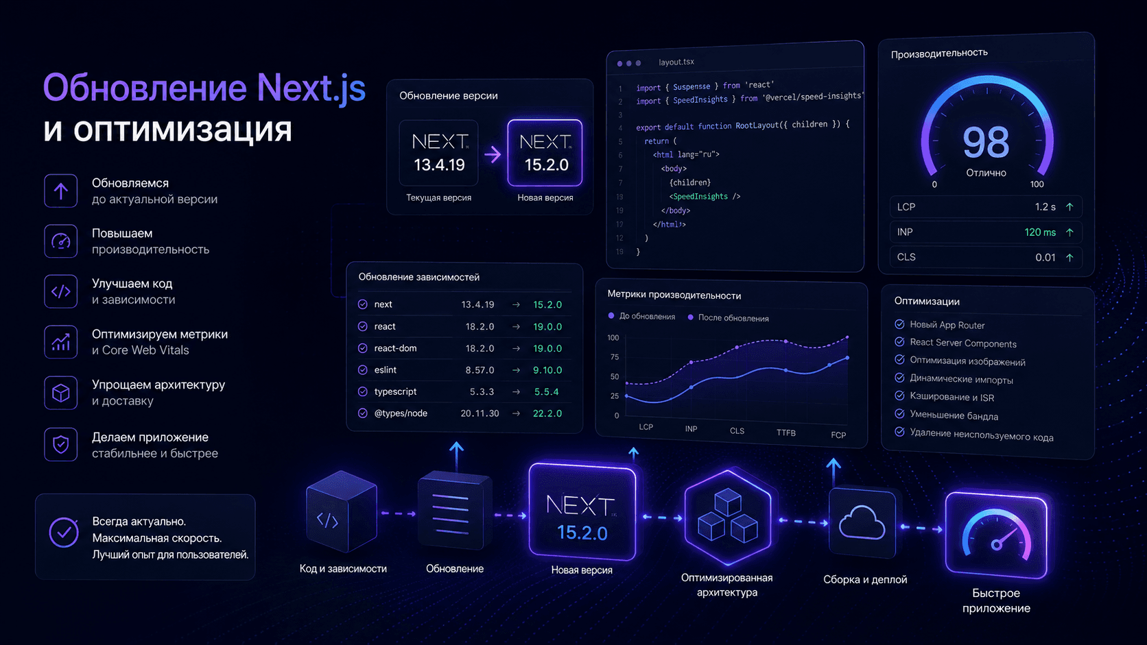 Поддержка и доработка существующих приложений на Next.js компанией Luckylo